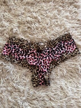 2011 NWT Victoria’s Secret SLT Cheeky Pink Black Leopard Lace VTG Y2K XSmall